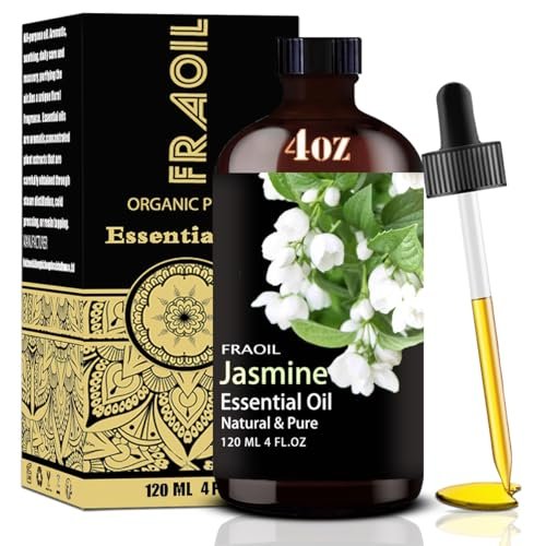 Jasmin ätherisches Öl 120 ml – FRAOIL Premium Duftöl für Diffuser, Aromatherapie, Yoga, DIY Kerzen- und Seifenherstellung, Parfümherstellung, Geschenk für Frauen