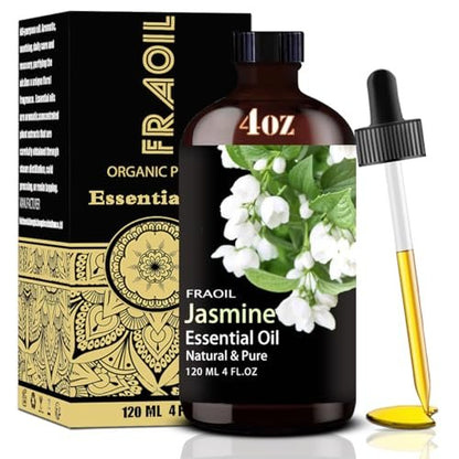 Jasmin ätherisches Öl 120 ml – FRAOIL Premium Duftöl für Diffuser, Aromatherapie, Yoga, DIY Kerzen- und Seifenherstellung, Parfümherstellung, Geschenk für Frauen