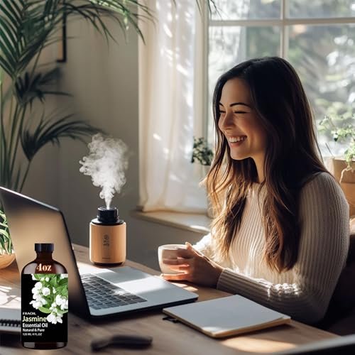 Jasmin ätherisches Öl 120 ml – FRAOIL Premium Duftöl für Diffuser, Aromatherapie, Yoga, DIY Kerzen- und Seifenherstellung, Parfümherstellung, Geschenk für Frauen
