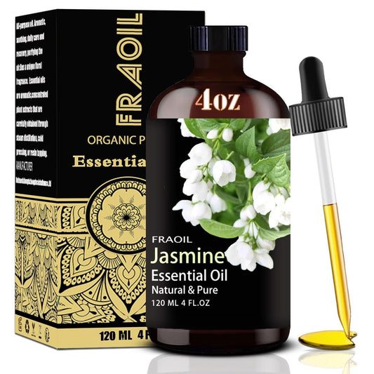 Jasmin ätherisches Öl 120 ml – FRAOIL Premium Duftöl für Diffuser, Aromatherapie, Yoga, DIY Kerzen- und Seifenherstellung, Parfümherstellung, Geschenk für Frauen