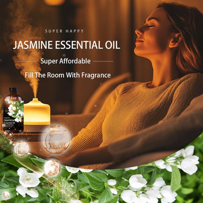 Jasmin ätherisches Öl 120 ml – FRAOIL Premium Duftöl für Diffuser, Aromatherapie, Yoga, DIY Kerzen- und Seifenherstellung, Parfümherstellung, Geschenk für Frauen