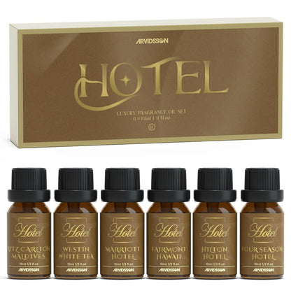ARVIDSSON Hotel Diffuser Oils Geschenkset – Luxuriöse Duftöle für Aromadiffuser, inspiriert von 5-Sterne-Hotel-Düften, Geschenk für Frauen und Männer