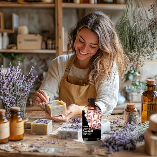 Kirschblüten Ätherisches Öl, 120 ml - Für Diffuser, Luftbefeuchter, Yoga, DIY Kerzen- und Seifenherstellung, Parfüm - Geschenk für Frauen - FRAOIL