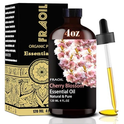 Kirschblüten Ätherisches Öl, 120 ml - Für Diffuser, Luftbefeuchter, Yoga, DIY Kerzen- und Seifenherstellung, Parfüm - Geschenk für Frauen - FRAOIL