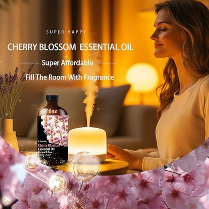 Kirschblüten Ätherisches Öl, 120 ml - Für Diffuser, Luftbefeuchter, Yoga, DIY Kerzen- und Seifenherstellung, Parfüm - Geschenk für Frauen - FRAOIL