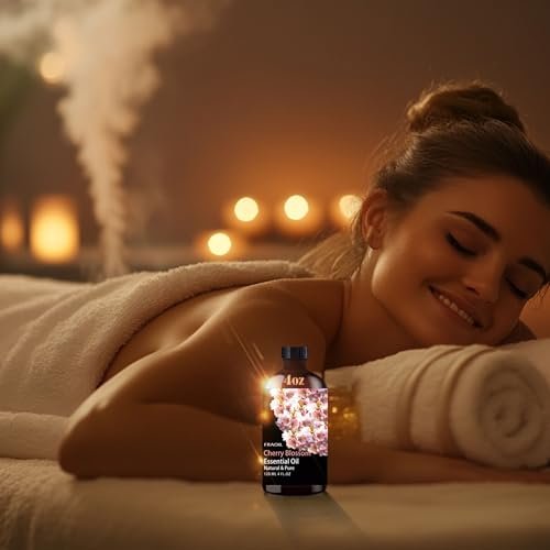 Kirschblüten Ätherisches Öl, 120 ml - Für Diffuser, Luftbefeuchter, Yoga, DIY Kerzen- und Seifenherstellung, Parfüm - Geschenk für Frauen - FRAOIL