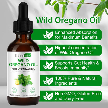 newseel Oregano Öl Tropfen – Bio Oregano Öl, 60 ml (2 fl.oz) – Hochwertiges Oregano Öl
