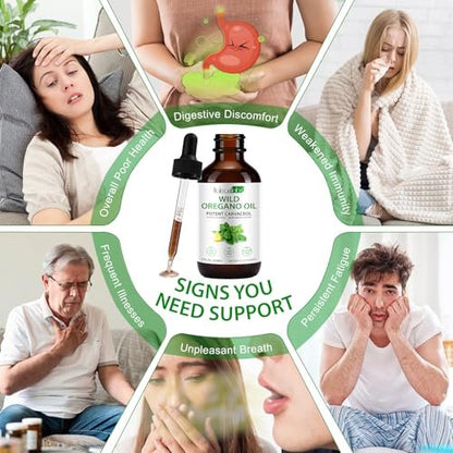 newseel Oregano Öl Tropfen – Bio Oregano Öl, 60 ml (2 fl.oz) – Hochwertiges Oregano Öl