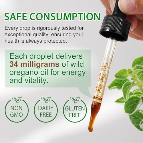 newseel Oregano Öl Tropfen – Bio Oregano Öl, 60 ml (2 fl.oz) – Hochwertiges Oregano Öl