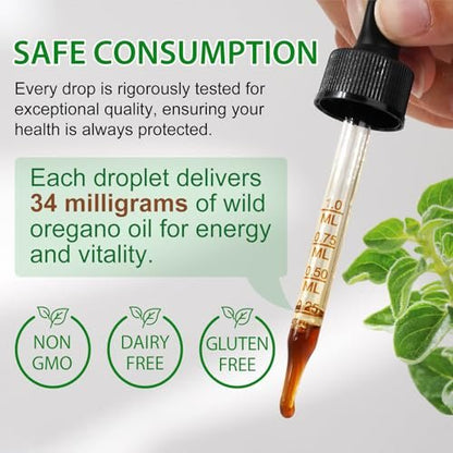 newseel Oregano Öl Tropfen – Bio Oregano Öl, 60 ml (2 fl.oz) – Hochwertiges Oregano Öl