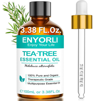 ENYORLI Teebaumöl 100 ml – 100% reines ätherisches Öl für Diffuser, Haare, Kopfhaut, Haut, Nägel & DIY