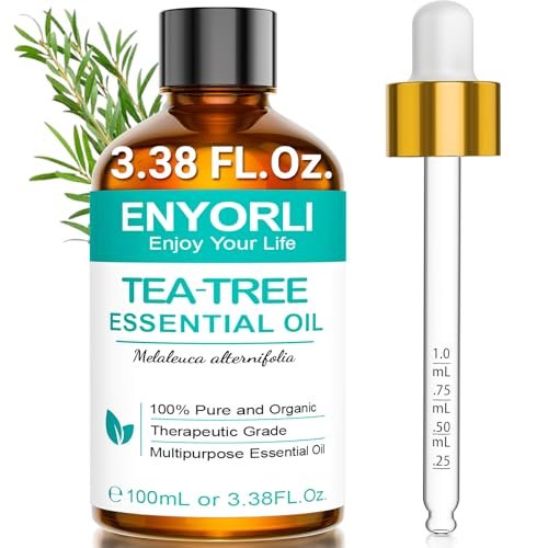 ENYORLI Teebaumöl 100 ml – 100% reines ätherisches Öl für Diffuser, Haare, Kopfhaut, Haut, Nägel & DIY