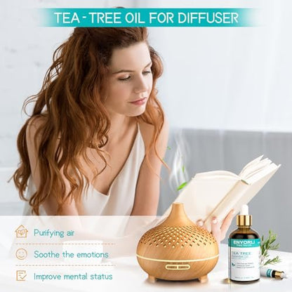 ENYORLI Teebaumöl 100 ml – 100% reines ätherisches Öl für Diffuser, Haare, Kopfhaut, Haut, Nägel & DIY