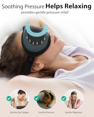 MABAO Gewichtete Schlafmaske - 100% Lichtundurchlässige Augenmaske für Damen und Herren, 3D-konturiert für Wimpernverlängerung, Null Augeninnendruck Memory-Schaum-Bezug, Sanfter Druck für Reisen - Schwarz