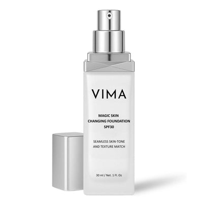 Vima Color Changing Foundation mit Sonnenschutz – Duftfrei, Parabenfrei und Vegan – Leichte, langanhaltende Deckkraft – 30 ml