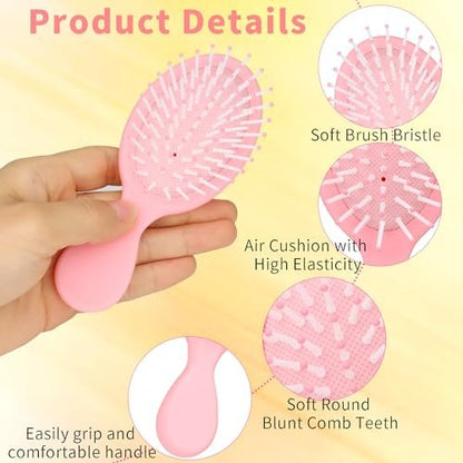 4er-Pack Mini Nasshaarbürste Reise-Entwirrungsbürste Taschenhaarbürste Mini Weiche Borsten Kleine Paddle-Haarbürste für Männer Frauen für die meisten Haartypen