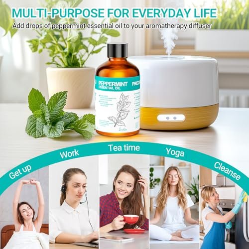 ENYORLI Pfefferminzöl 100 ml – 100% natürliches ätherisches Öl für Haare, Haut, Diffuser, Massage, Reinigung, Kerzen- und Seifenherstellung – Weihnachtsgeschenk für Frauen und Männer