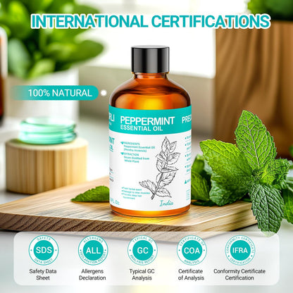 ENYORLI Pfefferminzöl 100 ml – 100% natürliches ätherisches Öl für Haare, Haut, Diffuser, Massage, Reinigung, Kerzen- und Seifenherstellung – Weihnachtsgeschenk für Frauen und Männer
