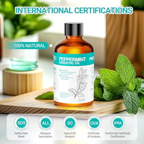 ENYORLI Pfefferminzöl 100 ml – 100% natürliches ätherisches Öl für Haare, Haut, Diffuser, Massage, Reinigung, Kerzen- und Seifenherstellung – Weihnachtsgeschenk für Frauen und Männer