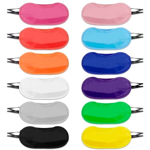 12er-Pack Schlafmasken Multicolor – Augenmasken mit Nasensteg und verstellbarem Band für Damen, Herren und Kinder – Ideal für Teambuilding-Spiele und Partys