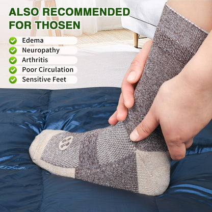 NOLUNT Diabetikersocken für Herren, 4 Paar Kompressionssocken für Neuropathie, Größen 9-12, 10-13, 13-15 (Dunkelblau/Weiß/Coffee/Schwarz - Large)