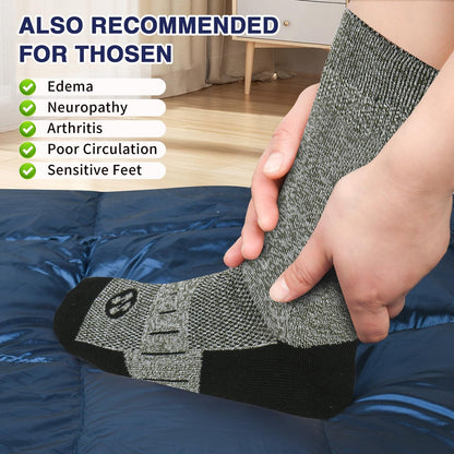 NOLUNT Diabetikersocken für Herren, 4 Paar, nicht einschnürend, lockerer breiter Bund, Socken für Herren Größe 9-12, 10-13, 13-15 (Weiß/Grau/Gelb-Cyan/Schwarz - Large)