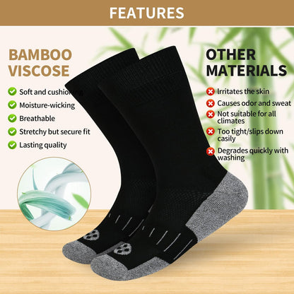 NOLUNT Diabetikersocken für Herren, 6 Paar, nicht einschnürend, für Neuropathie, Größen 9-12, 10-13, 13-15 (Schwarz, Large)