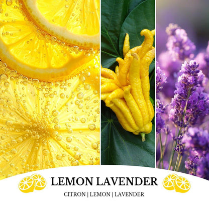 Lemon Lavender Duftkerze, Sojakerze mit Zitrone und Lavendel, 200g, 50 Stunden Brenndauer, Geschenk für Muttertag, Wohnaccessoire
