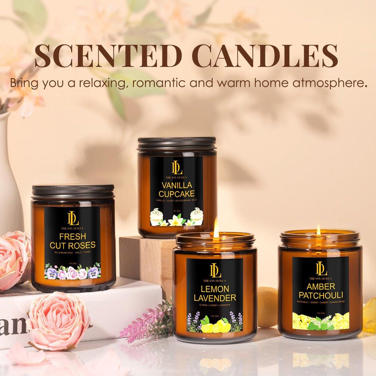 Frisch geschnittene Rosen Kerzen, Duftkerze mit Rosenduft, Muttertagsgeschenk für Frauen, Sojakerze für Zuhause, 7oz 50 Stunden Brenndauer, Wohndekoration