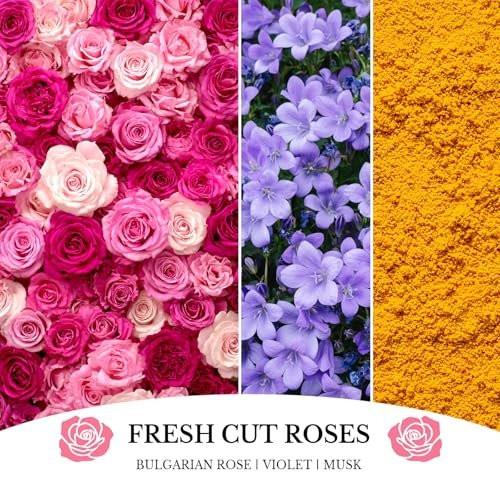Frisch geschnittene Rosen Kerzen, Duftkerze mit Rosenduft, Muttertagsgeschenk für Frauen, Sojakerze für Zuhause, 7oz 50 Stunden Brenndauer, Wohndekoration