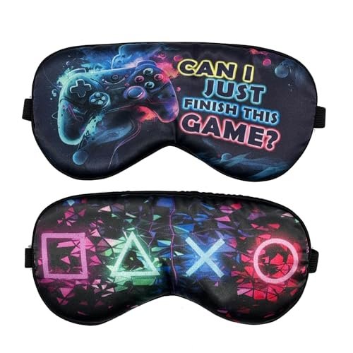 2er-Pack Schlafmasken für Jungen – Seidige Blackout-Maske für Kinder & Erwachsene, Reise-Augenmaske für Gaming & Schlaf