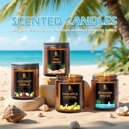 Coconut Vanilla Kerzen, 7 oz Vanille Kokos Duftkerze, Natürliche Sojakerzen für Zuhause, Lange Brenndauer 50 Stunden, Geschenk für Männer Frauen