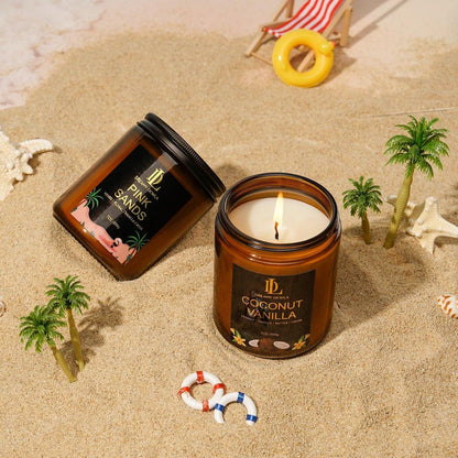 Coconut Vanilla Kerzen, 7 oz Vanille Kokos Duftkerze, Natürliche Sojakerzen für Zuhause, Lange Brenndauer 50 Stunden, Geschenk für Männer Frauen