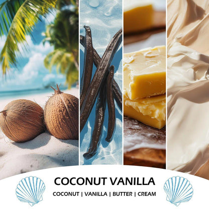 Coconut Vanilla Kerzen, 7 oz Vanille Kokos Duftkerze, Natürliche Sojakerzen für Zuhause, Lange Brenndauer 50 Stunden, Geschenk für Männer Frauen