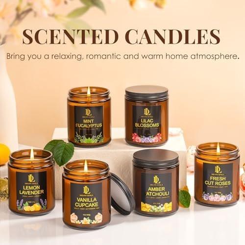Fliederblüten Duftkerzen, Sojakerzen für Zuhause, 7oz 50 Stunden Brenndauer, Aromatherapie-Geschenke für Frauen, Lilac Blossom