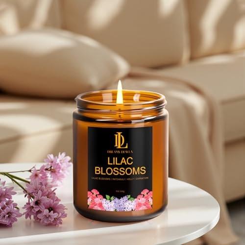 Fliederblüten Duftkerzen, Sojakerzen für Zuhause, 7oz 50 Stunden Brenndauer, Aromatherapie-Geschenke für Frauen, Lilac Blossom