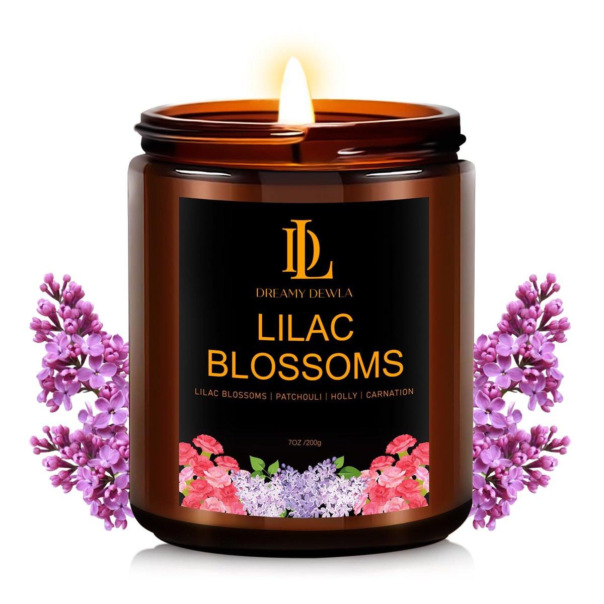 Fliederblüten Duftkerzen, Sojakerzen für Zuhause, 7oz 50 Stunden Brenndauer, Aromatherapie-Geschenke für Frauen, Lilac Blossom