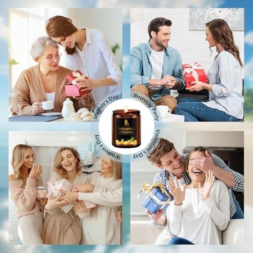 Ananas-Cocktail-Kerzen, 7oz Ananas-Cocktail Duftkerze, natürliche Sojakerzen für den Duft zu Hause, langanhaltend mit 50 Stunden Brenndauer, Geschenke für Männer und Frauen