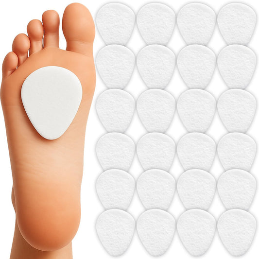 Metatarsal-Pads für Damen & Herren (24er Pack) – Ballenpolster für Schmerzlinderung, Filz-Metatarsal-Einlagen für alle Schuharten, Morton-Neurom, Einheitsgröße, High-Heel-Einlegesohlen (6 mm dick)