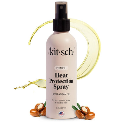 Kitsch Hitzeschutzspray für Haare – Hitzeschutz mit Arganöl – Styling-Spray gegen Frizz, für Glanz & Schutz – Ideal als Geschenk für Frauen – 200 ml