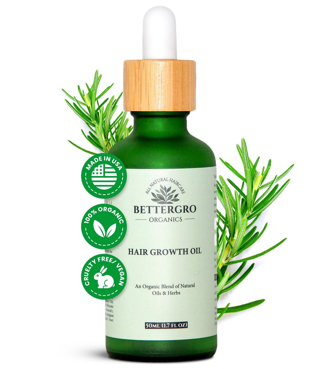 BetterGRO Bio-Haarwachstumsöl – Kräuter- und Naturmischung mit Rosmarin, Schwarzkümmel, Amla, Kürbiskernen & mehr – Fördert Wachstum, stärkt Wurzeln, vegan & tierversuchsfrei (50 ml)