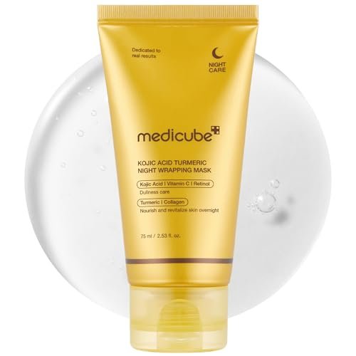 medicube Kojic Acid Turmeric Overnight Wrapping Peel Off Mask – Aufhellende und schützende Nachtmaske für einen klaren, strahlenden Teint, Koreanische Hautpflege, 2,53 fl. oz.