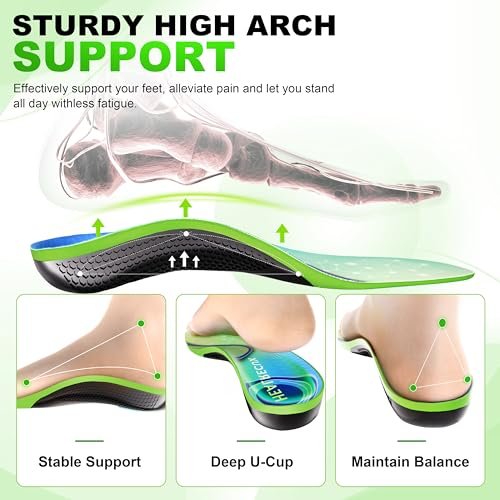 Healrecux Plantarfasziitis-Einlegesohlen für Herren und Damen – Schwerlast-Stützsohlen für den ganzen Tag, XL