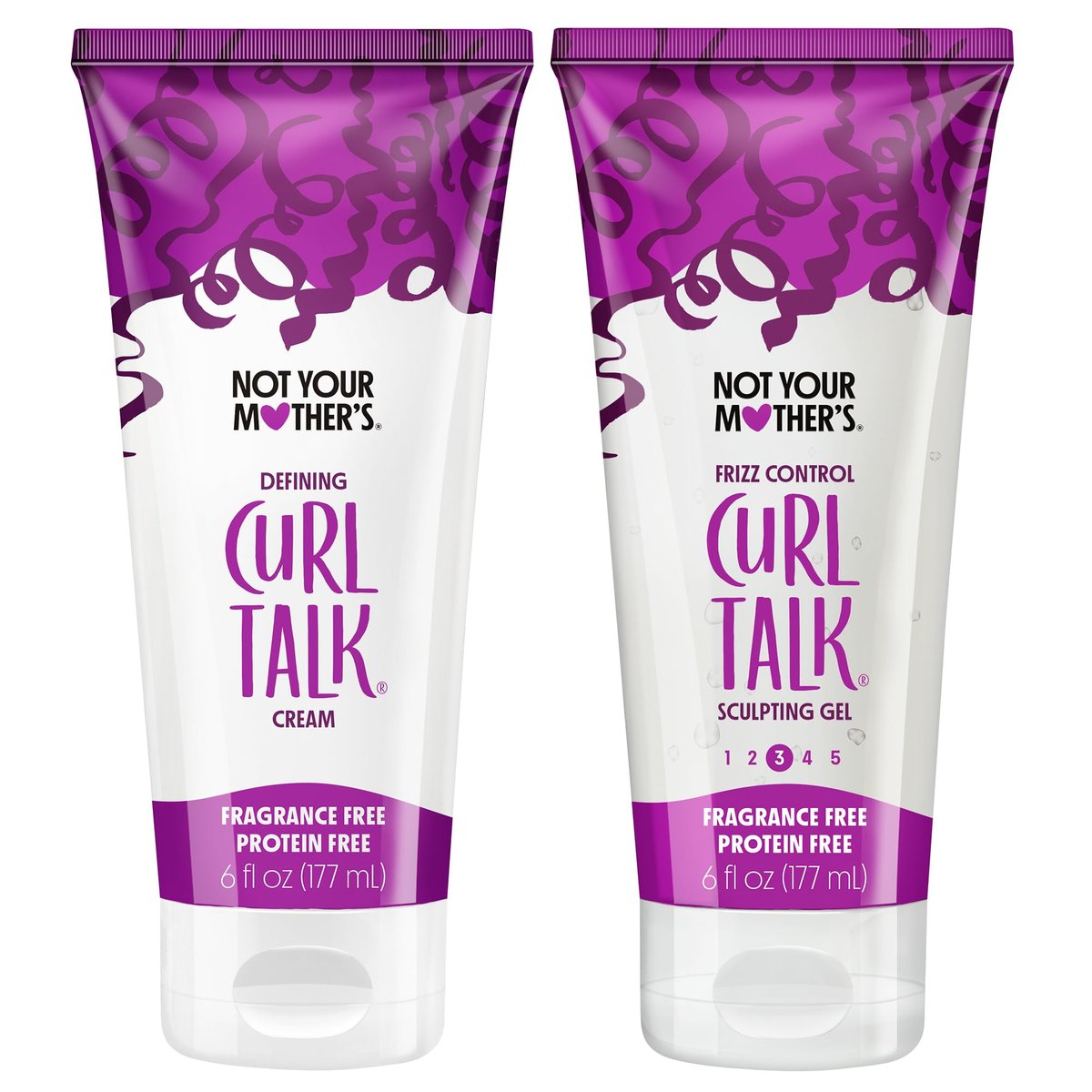 Not Your Mother's Fragrance-Free Curl Talk Sculpting Gel & Defining Cream (2er-Pack) – 6 fl oz – Proteinfreie Haarpflege für empfindliche Locken