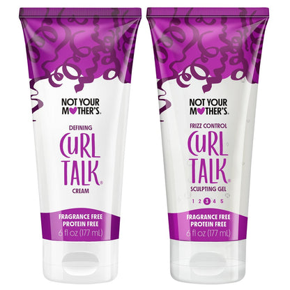 Not Your Mother's Fragrance-Free Curl Talk Sculpting Gel & Defining Cream (2er-Pack) – 6 fl oz – Proteinfreie Haarpflege für empfindliche Locken