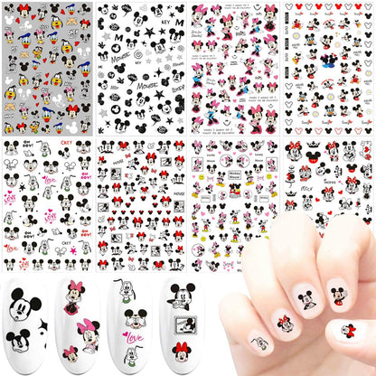 8-teilige 3D-Süße Nagelaufkleber – Selbstklebende Nagelsticker für Cartoon-Nageldesign, Nagelkunstzubehör für Frauen, Mädchen, Kinder, Nageldekoration, Partygeschenke, Maniküre-Dekor