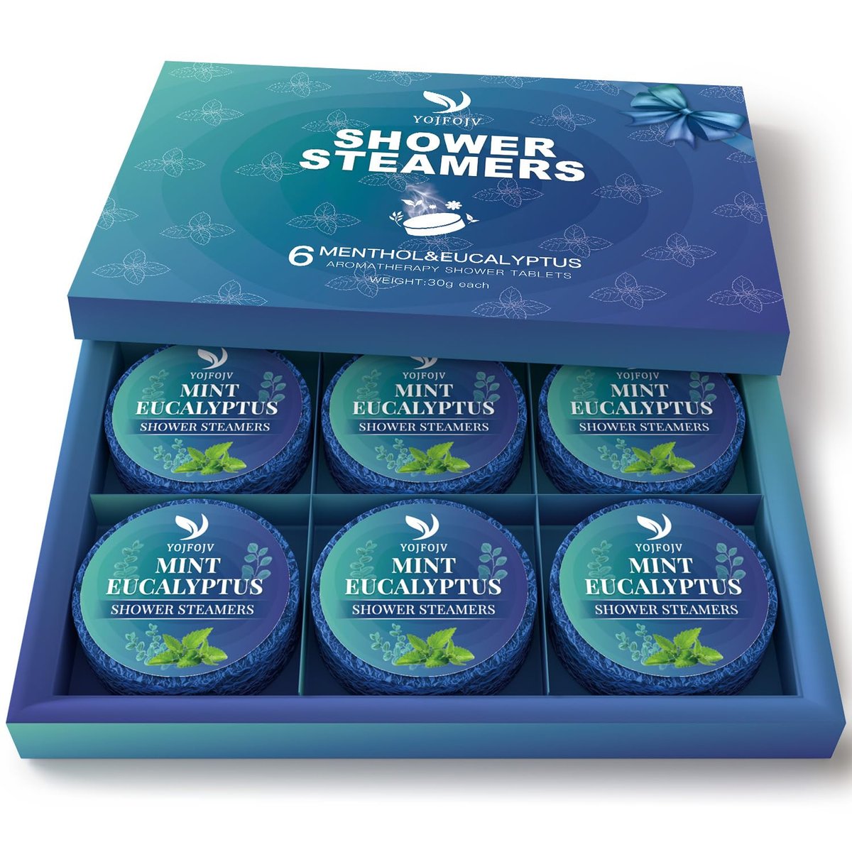 Duschbomben Aromatherapie – 6er Pack mit Menthol & Eukalyptus, Geschenk für Mama, Frau, Ehefrau