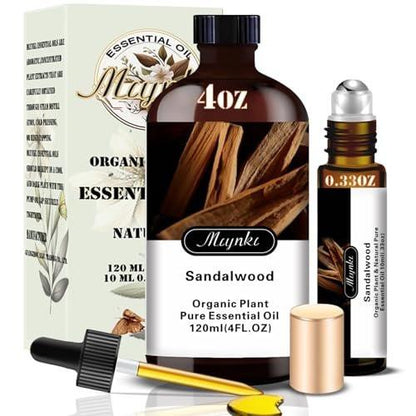 Sandelholz Ätherisches Öl – Sandelholz Duftöl für Meditation, Yoga, Diffuser, Massage, Hautpflege, DIY Seife, Kerze, Geschenk – MLYNKL (130 ml / 4,33 fl oz)