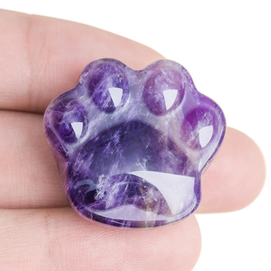 Katze Amethyst Kristalle und Heilsteine, Naturstein für Angstlinderung, emotionales Gleichgewicht & positive Energie, Sorgensteine gegen Stress, einzigartiges Geschenk für Kristall Katzenliebhaber Frauen Männer (Amethyst)