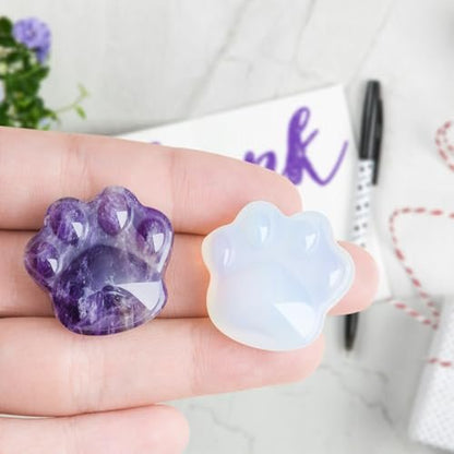Katze Amethyst Kristalle und Heilsteine, Naturstein für Angstlinderung, emotionales Gleichgewicht & positive Energie, Sorgensteine gegen Stress, einzigartiges Geschenk für Kristall Katzenliebhaber Frauen Männer (Amethyst)